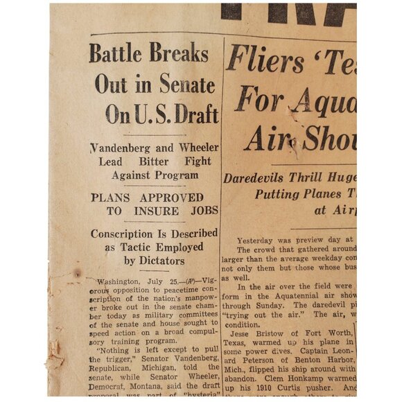 VTG Complete MPLS Tribune Newspaper July 26, 1940 Germany Threatens Trade War... - Picture 3 of 16